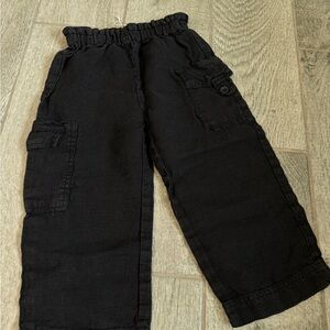Zara Black Linen Cargo Pants
